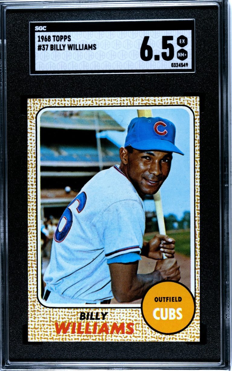 Billy Williams 1968 Topps Baseball Card #37- SGC Graded 6.5 EX-NM+ (Chicago Cubs