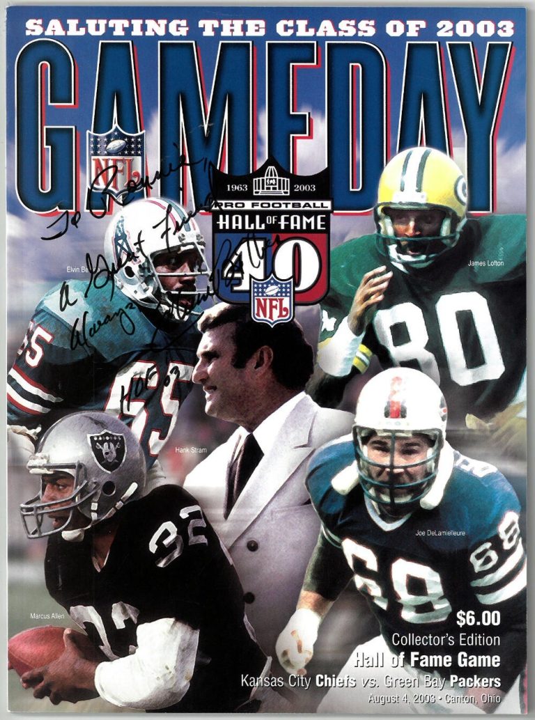 Elvin Bethea signed 2003 Pro Football HOF Gameday Magazine/Program HOF To Ronnie