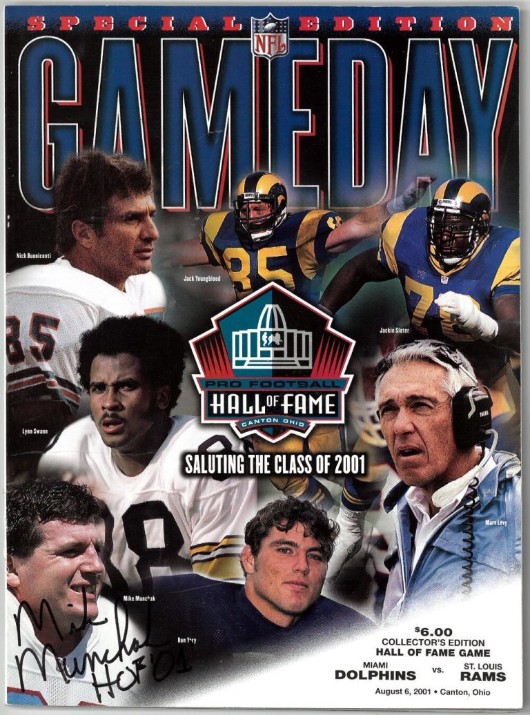 Mike Munchak signed Class Of 2001 Pro FB HOF Gameday Magazine/Program imperfect