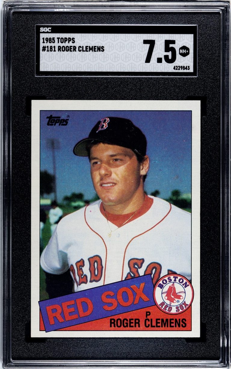 Roger Clemens 1985 Topps Baseball Rookie Card (RC) #181- SGC Graded 7.5 NM+
