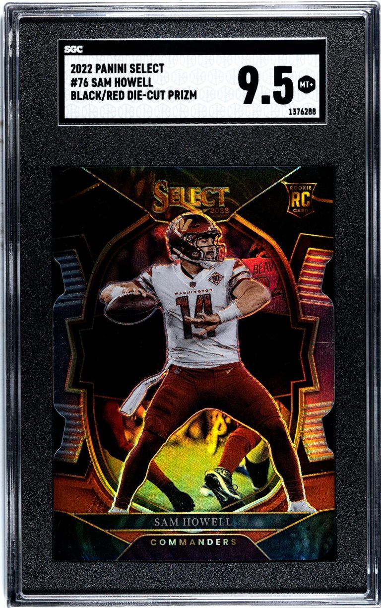 Sam Howell 2022 Panini Select Die-Cut Prizm Rookie Card #76-SGC Graded 9.5 Mint+
