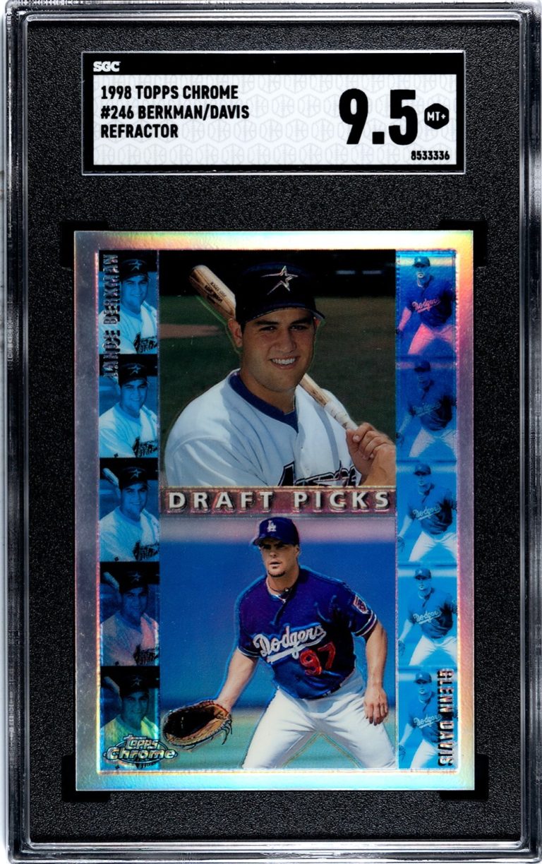 Lance Berkman/Glenn Davis 1998 Topps Chrome Refractor RC Card- SGC Graded 9.5 MT