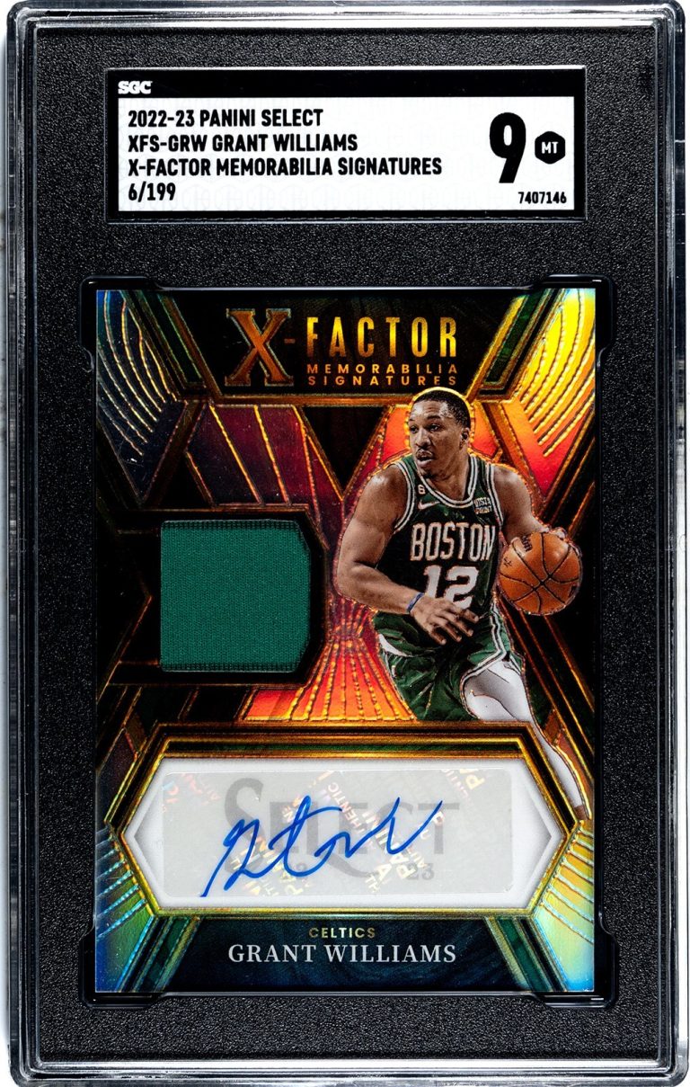 Grant Williams 2022-23 Panini Select Memorabilia Signatures Card-SGC Graded 9 MT