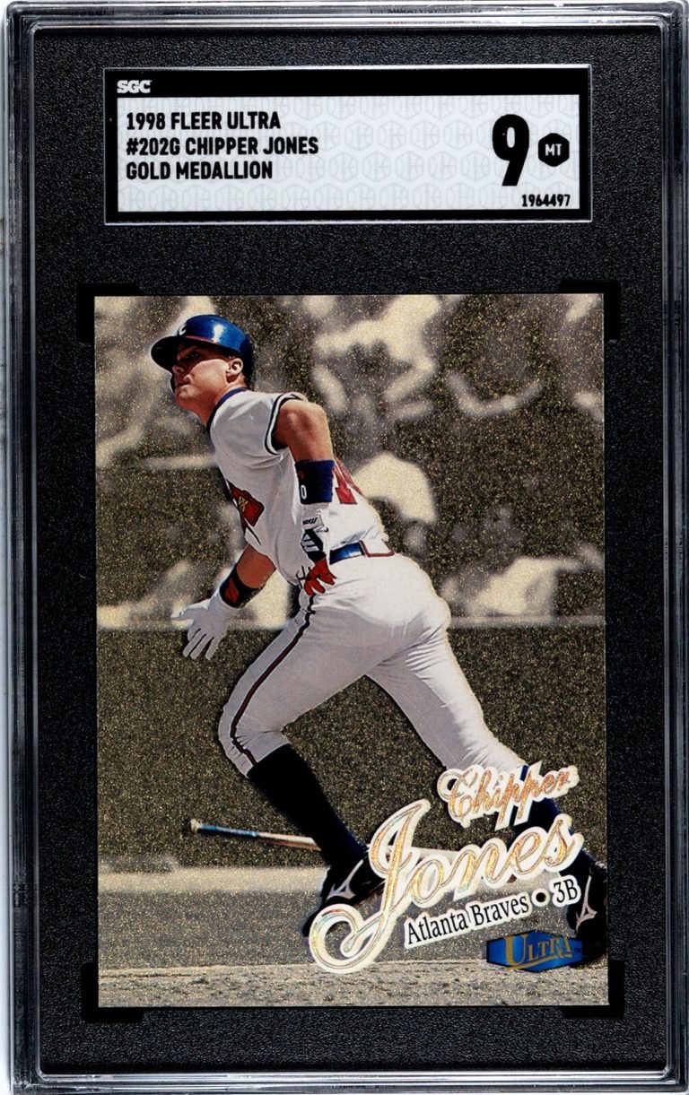 Chipper Jones 1998 Fleer Ultra Gold Medallion Card #202G- SGC Graded 9 MT