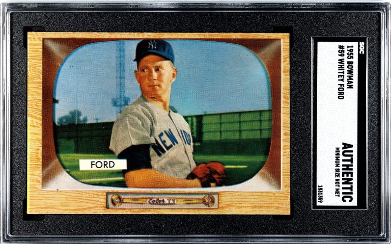 Whitey Ford 1955 Bowman Baseball Card #59- SGC Slabbed Authentic (Min. Size