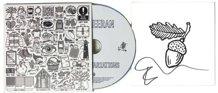 Ed Sheeran signed 2023 Autumn Variations Art Card/Booklet/CD minor corner bends