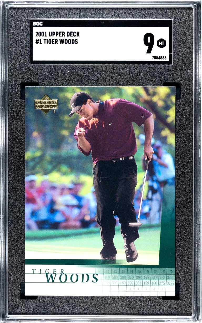 Tiger Woods 2001 Upper Deck Golf Rookie Card #1- SGC Graded 9 Mint