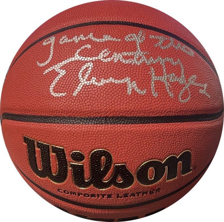 Elvin Hayes signed Wilson NCAA I/O Basketball Game of the Century imperfect- COA