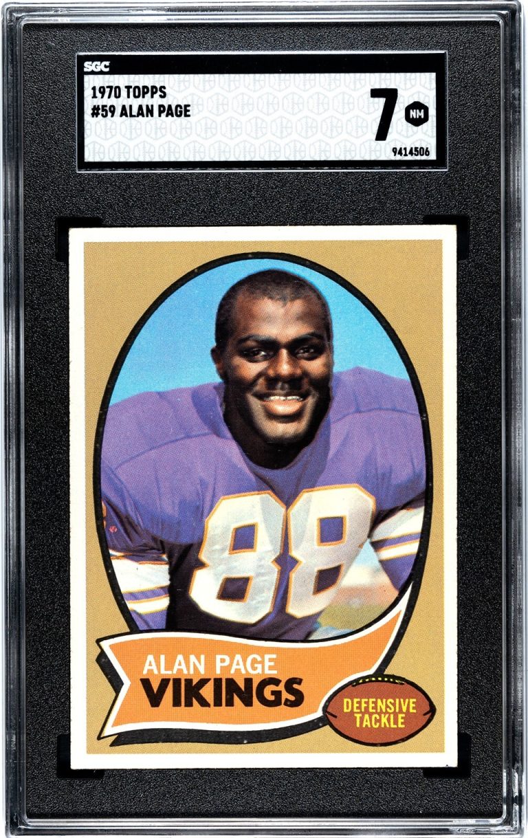 Alan Page 1970 Topps Rookie Card (RC) #59- SGC Graded 7 NM- Purple People Eaters