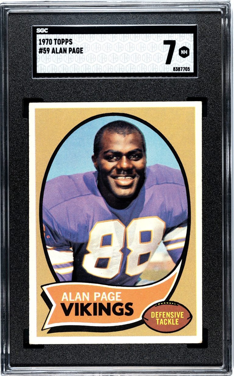Alan Page 1970 Topps Rookie Card (RC) #59- SGC Graded 7 NM- Purple People Eaters