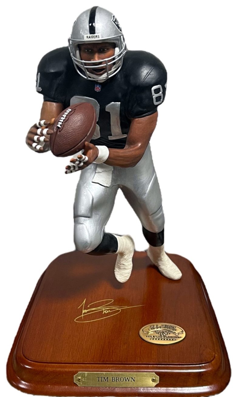 Tim Brown Oakland Raiders  #81 Figurine/Statue 8.5” - Danbury Mint COO -PRISTINE