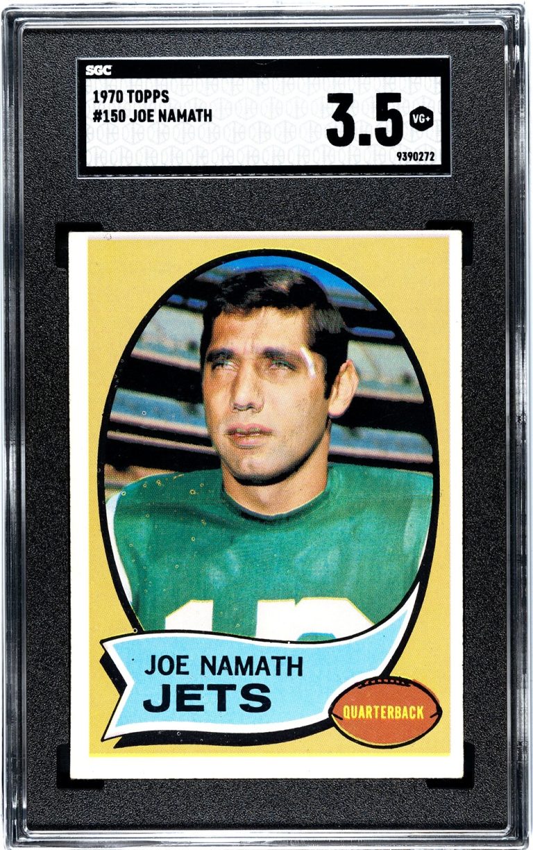 Joe Namath 1970 Topps Card #150- SGC Graded 3.5 VG+ (New York Jets)
