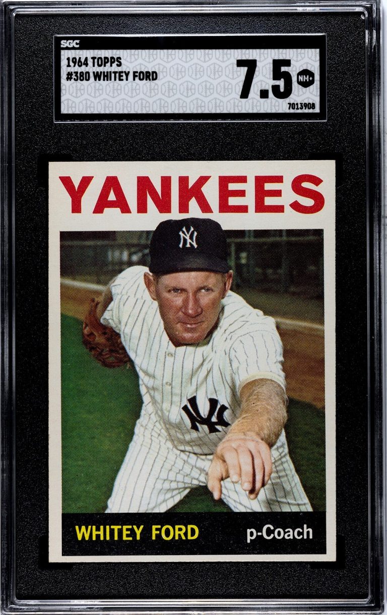 Whitey Ford 1964 Topps Baseball Card #380 New York Yankees - SGC Graded 7.5 NM+