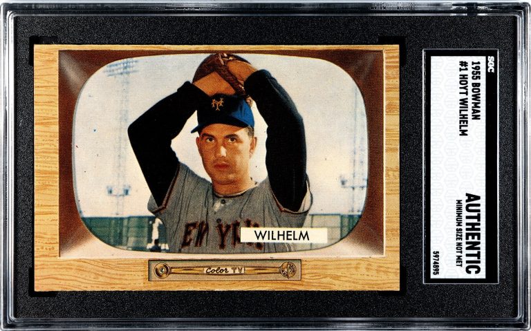 Hoyt Wilhelm 1955 Bowman Baseball Card #1- SGC Slabbed Authentic (Min. Size)