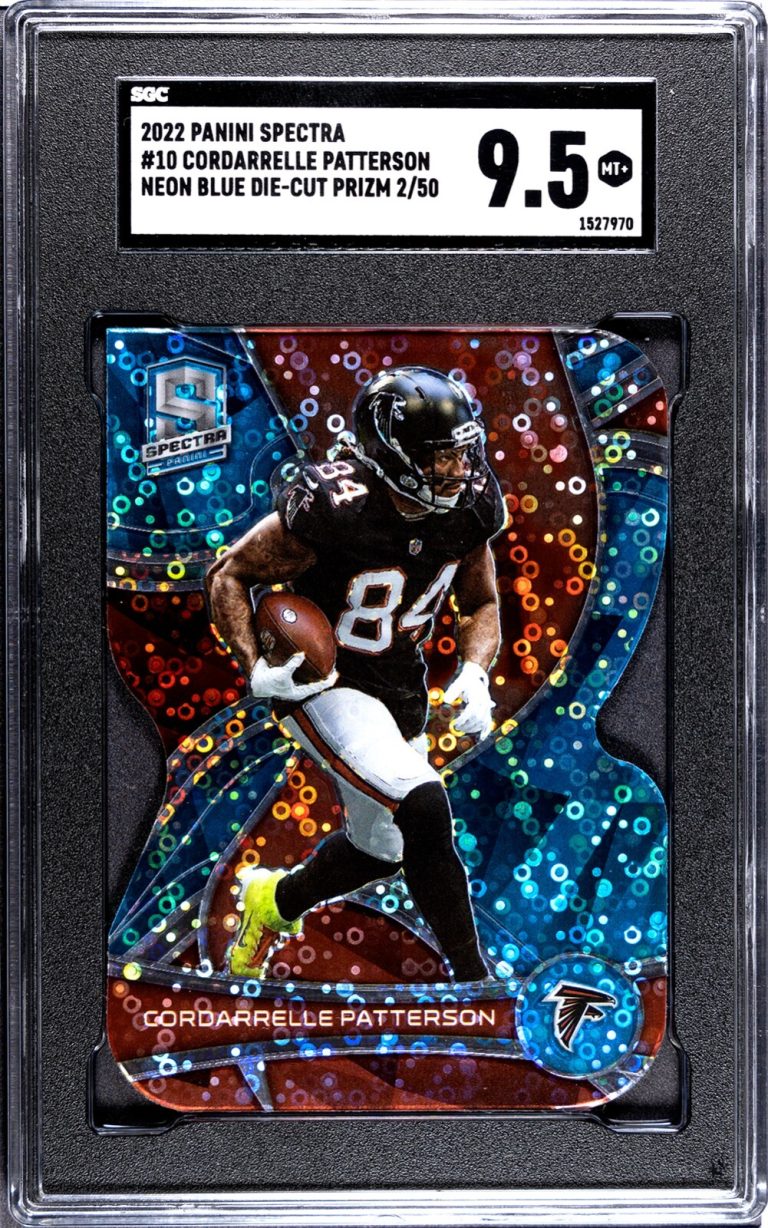Cordarrelle Patterson 2022 Panini Spectra Neon Blue Die-Cut Prizm Card #10- /50-