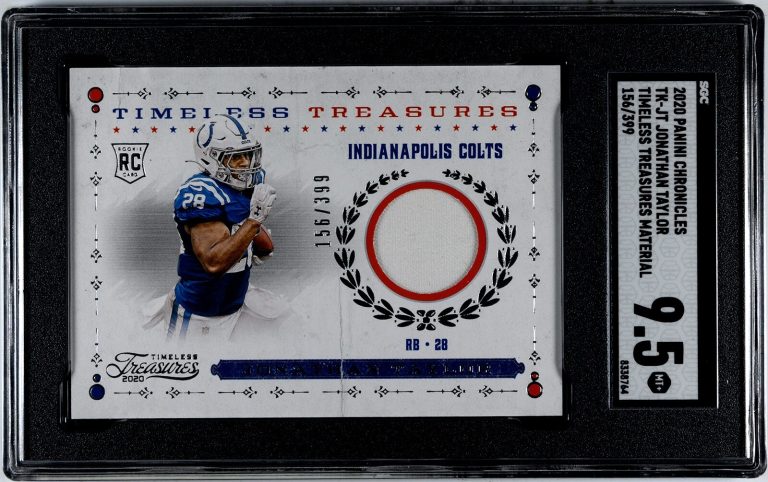 Jonathan Taylor 2020 Panini Chronicles Material RC /399 -SGC Graded 9.5 Mint+