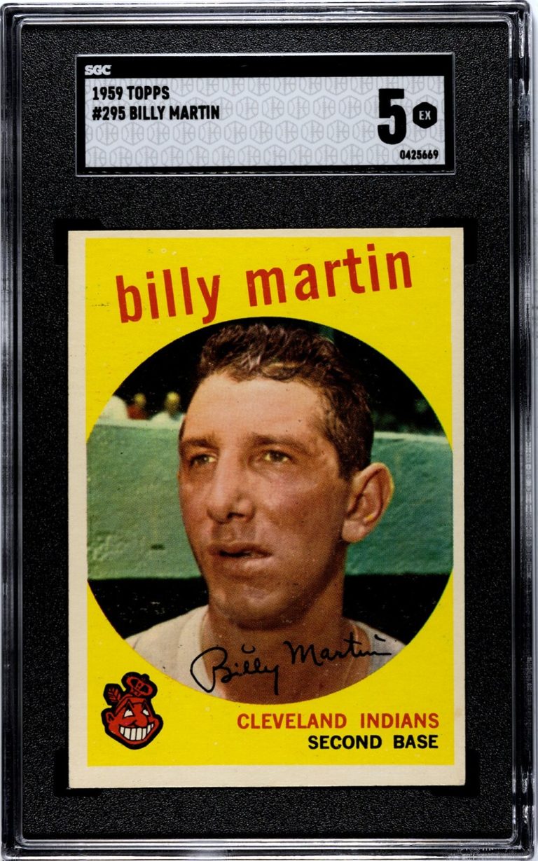 Billy Martin 1959 Topps Baseball Card #295- SGC Graded 5 EX