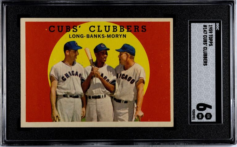 Ernie Banks 1959 Topps Cub's Clubbers Card #147- SGC Graded 6 EX-NM