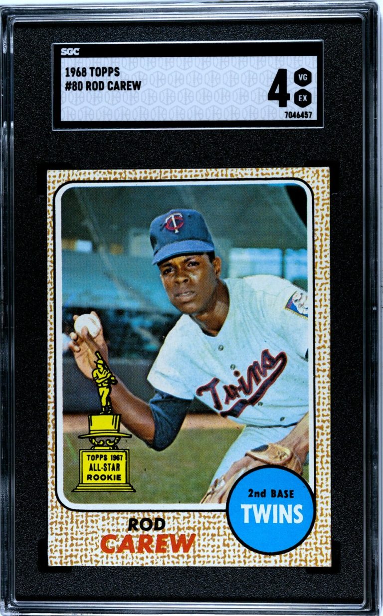 Rod Carew 1968 Topps All-Star Rookie Baseball Card #80- SGC Graded 4 VG-EX