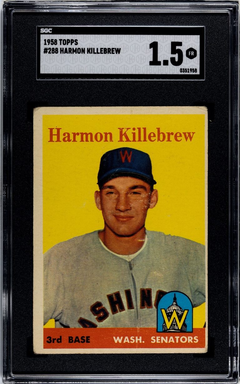 Harmon Killebrew 1958 Topps Baseball Card #288- SGC Graded 1.5 Fair
