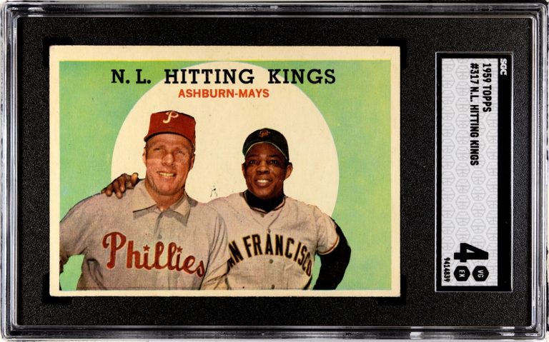 Willie Mays 1959 Topps NL Hitting Kings Baseball Card #463- SGC Graded 4 VG-EX