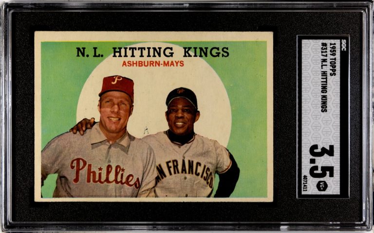 Willie Mays 1959 Topps NL Hitting Kings Baseball Card #463- SGC Graded 3.5 VG+