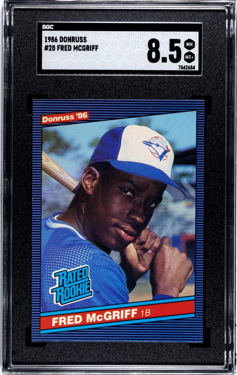 Fred McGriff 1986 Donruss Rookie Card (RC) #28- SGC Graded 8.5 NM-MT+