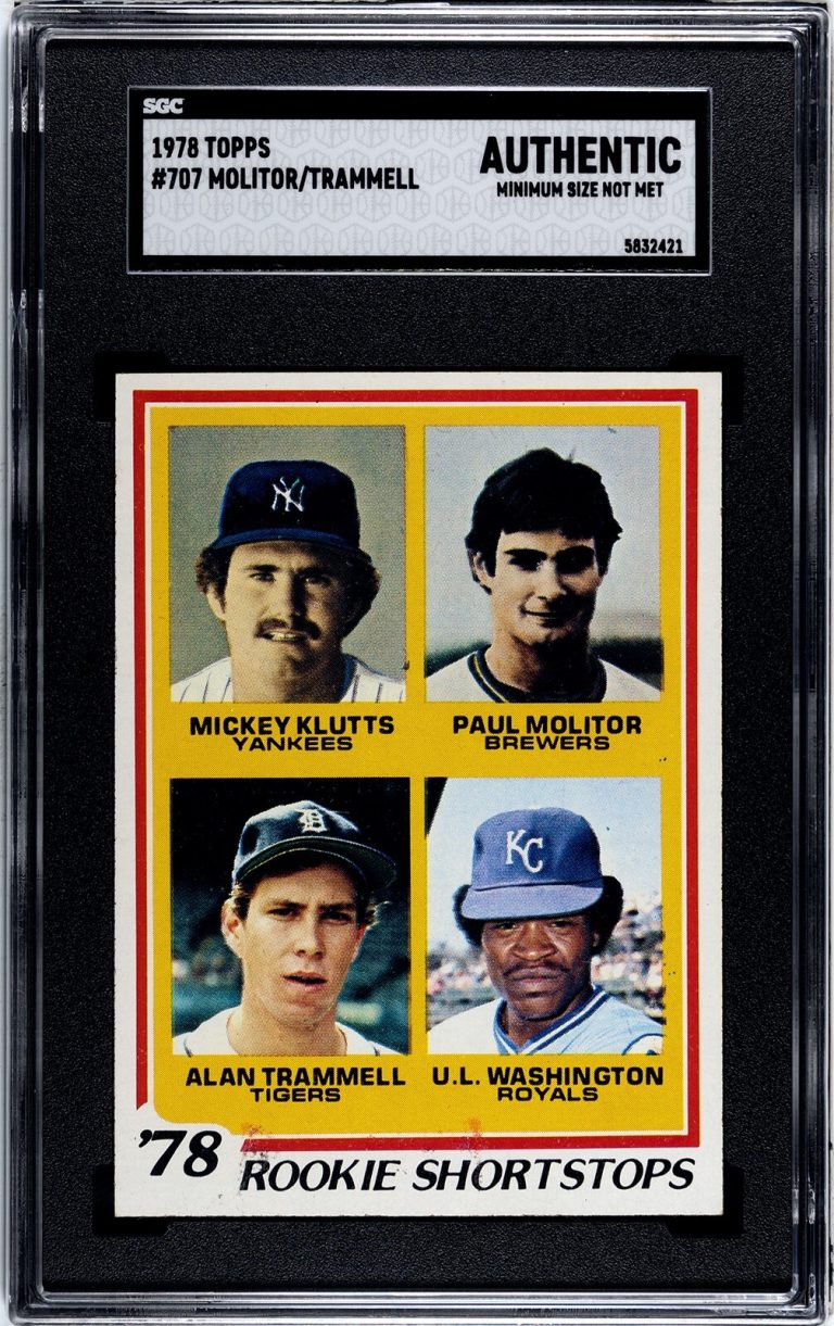 1978 Topps Rookie Shortstops Paul Molitor/Trammell Card-SGC Slabbed Auth (size)