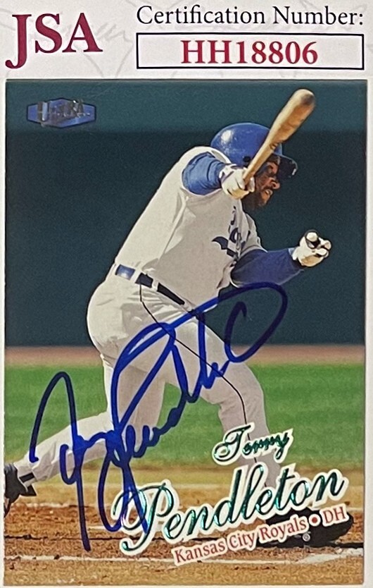 Terry Pendleton signed 1998 Fleer Ultra Baseball On Card Auto #326- JSA