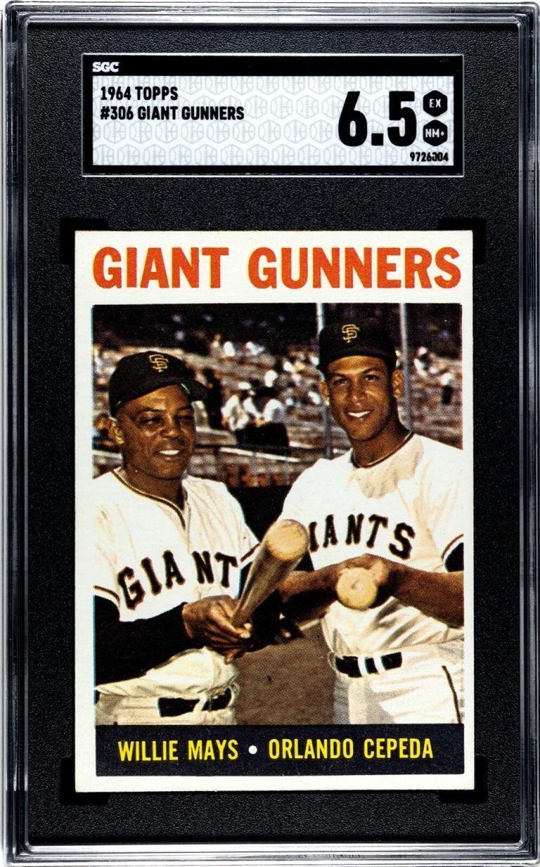 Willie Mays/Orlando Cepeda 1964 Topps Giant Gunners Card- SGC Graded 6.5 EX-NM+