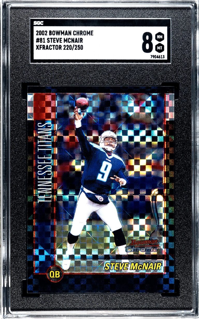 Steve McNair 2002 Bowman Chrome Xfractor Card #81- /250- SGC Graded 8 NM-MT