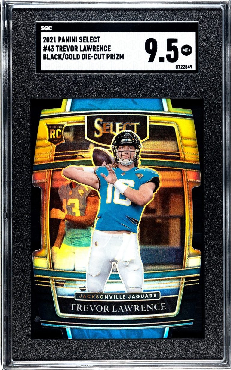 Trevor Lawrence 2021 Select Black/Gold Die-Cut Prizm Rookie Card- SGC Graded 9.5