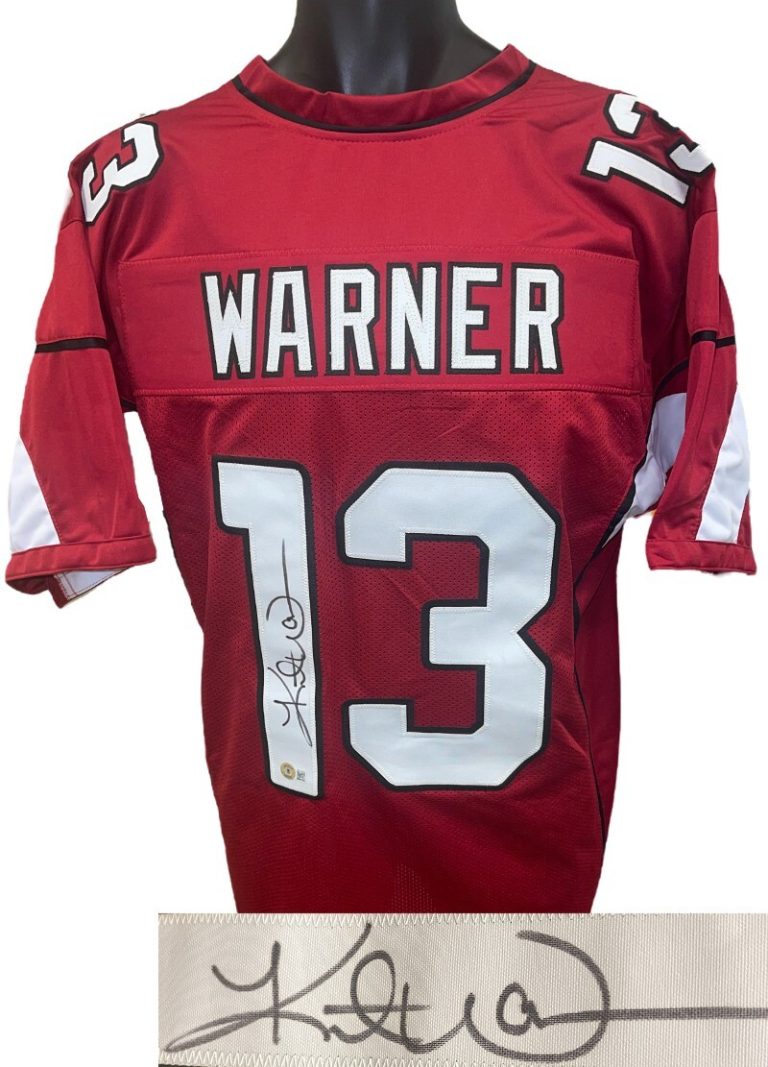 Kurt Warner signed Arizona Cardinal Red Custom Stitched Pro Style Jersey-Beckett