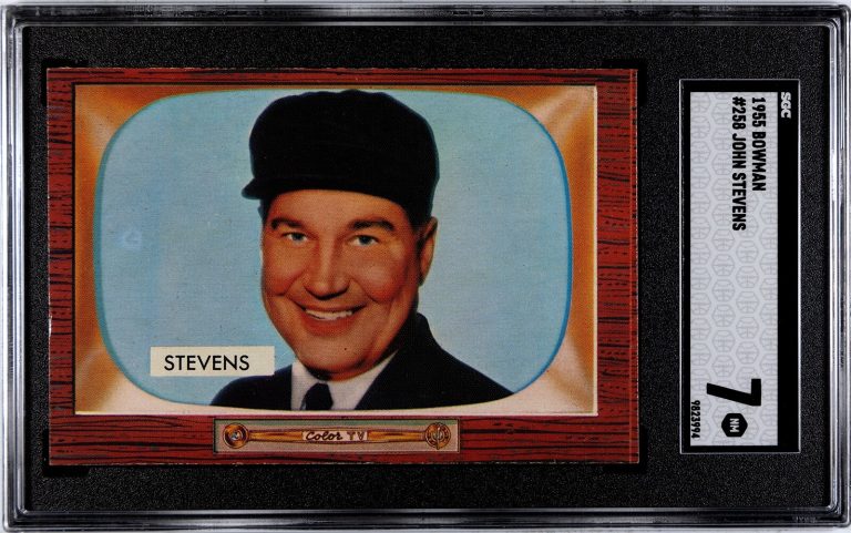 John Stevens 1955 Bowman Baseball Rookie Card (RC) #258- SGC Graded 7 NM
