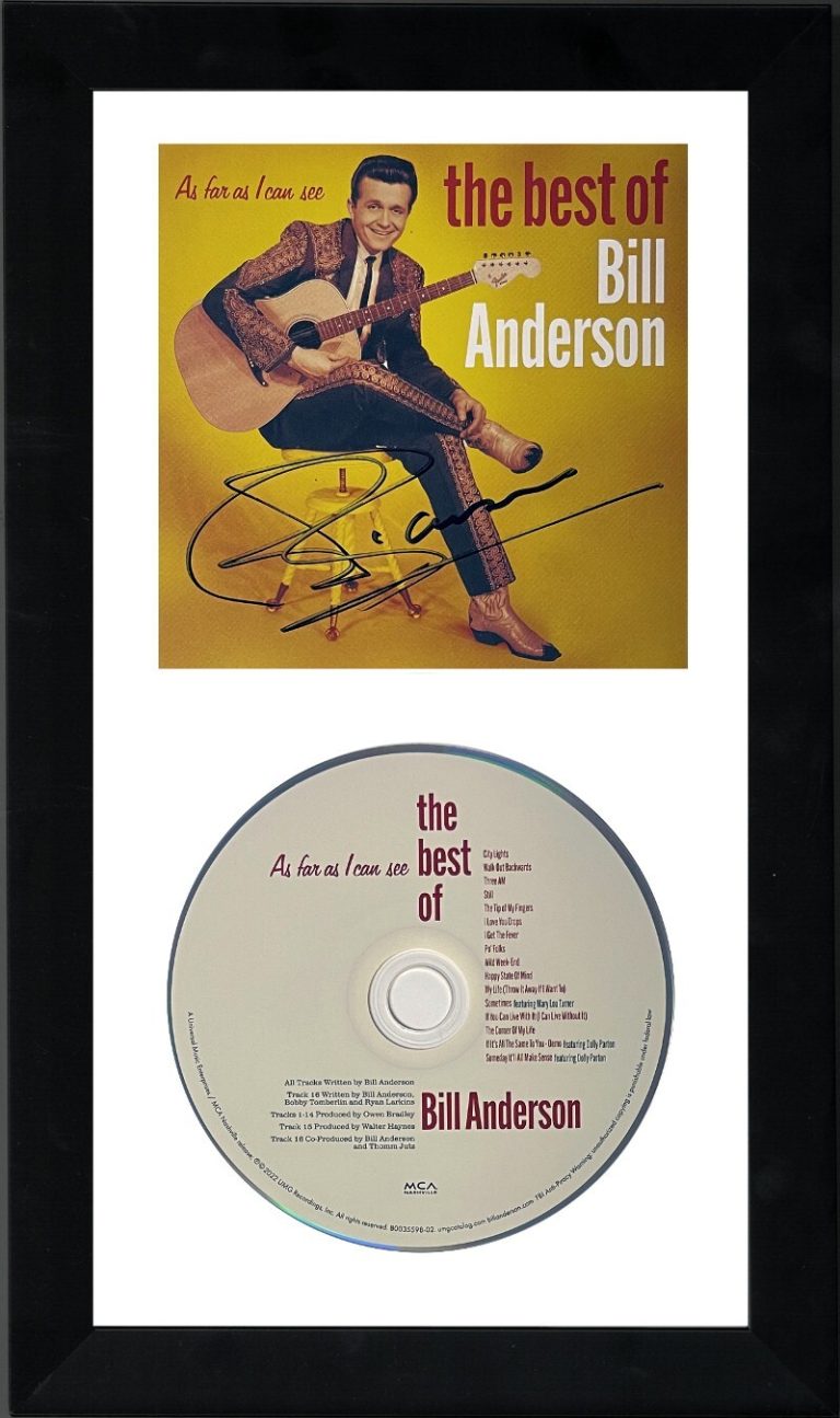 Bill Anderson signed 2022 The Best of: As Far as I Can See Booklet/CD Framed