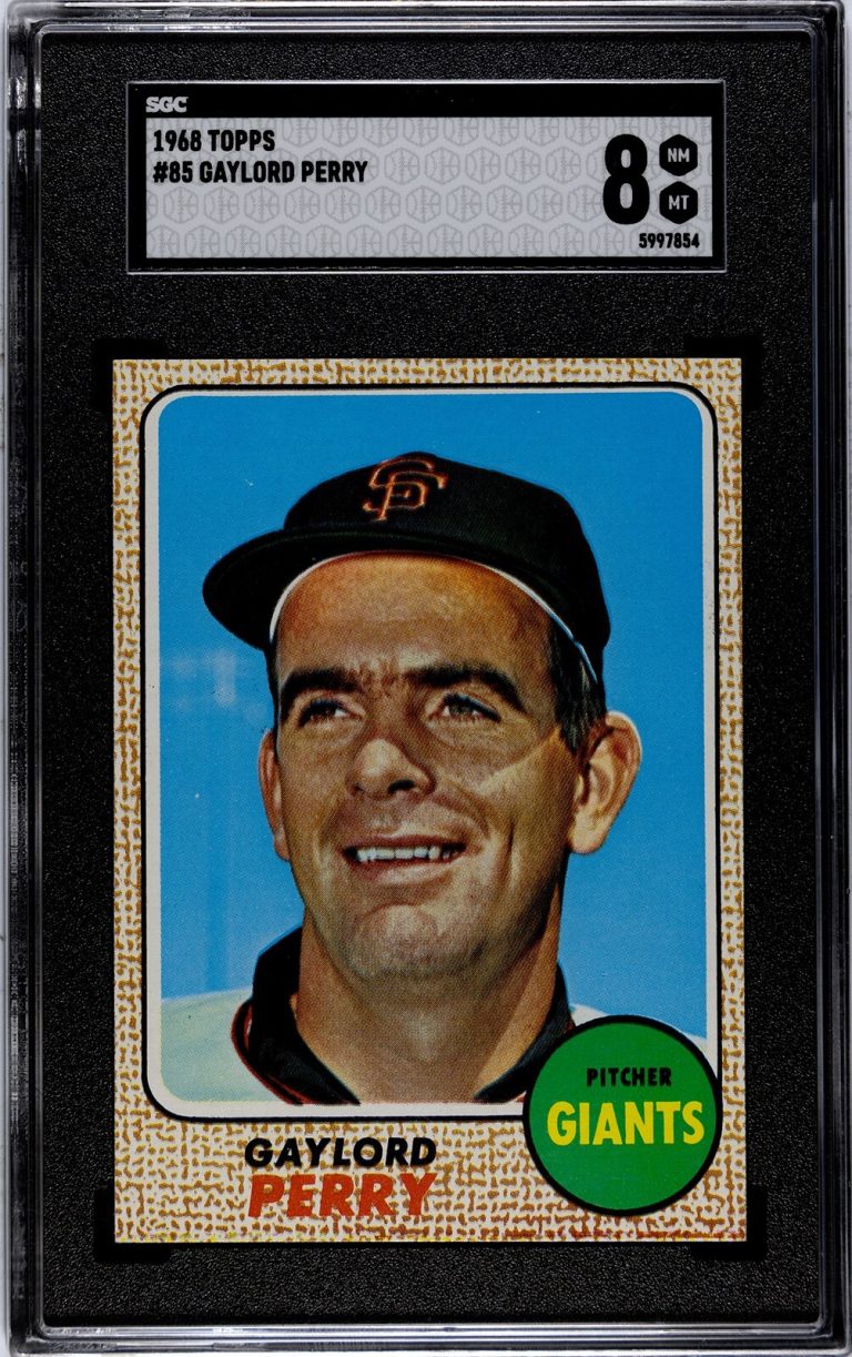 Gaylord Perry 1968 Topps Baseball Card #85 S. F. Giants/HOF - SGC Graded 8 NM-MT