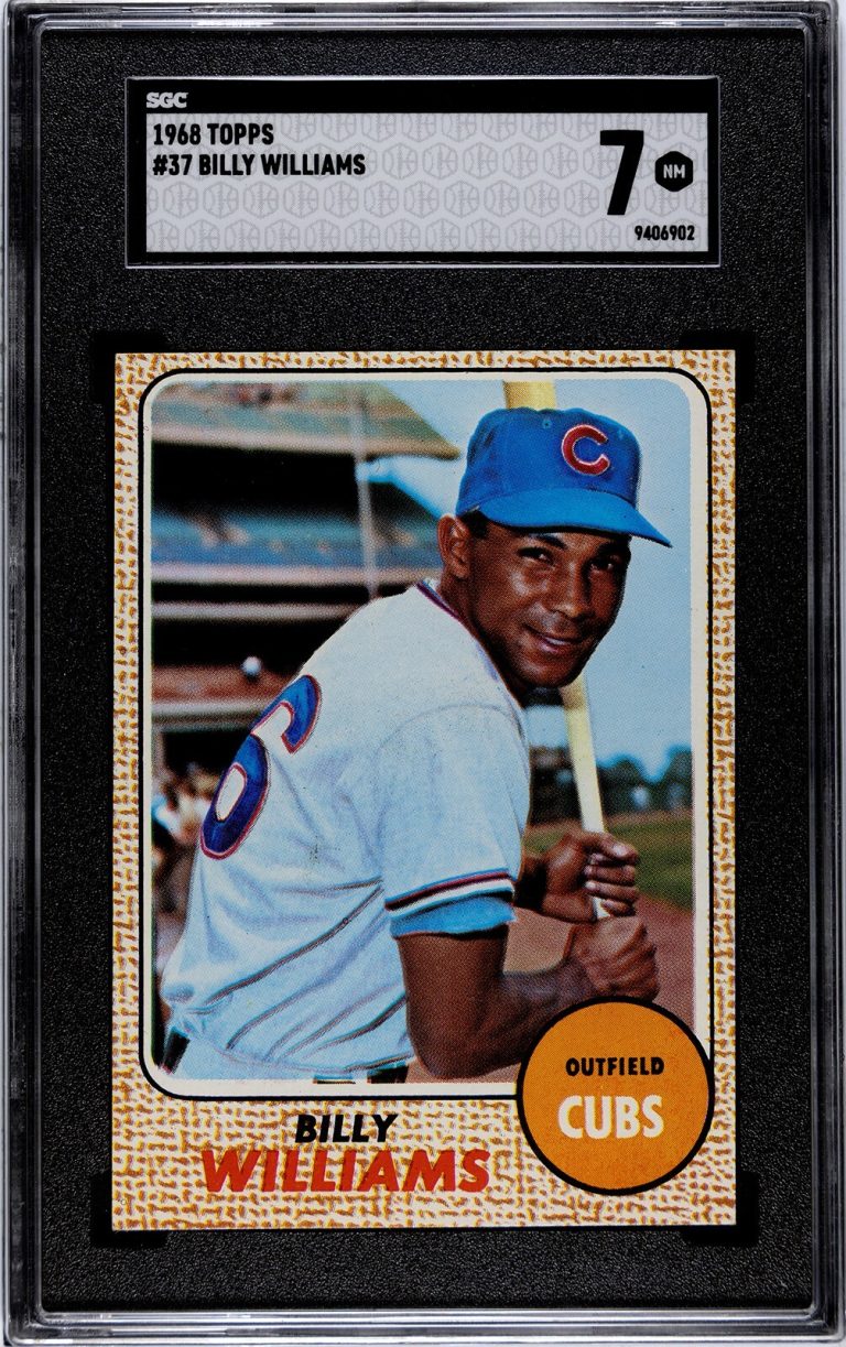 Billy Williams 1968 Topps Baseball Card #37- SGC Graded 7 NM (Chicago Cubs/HOF)