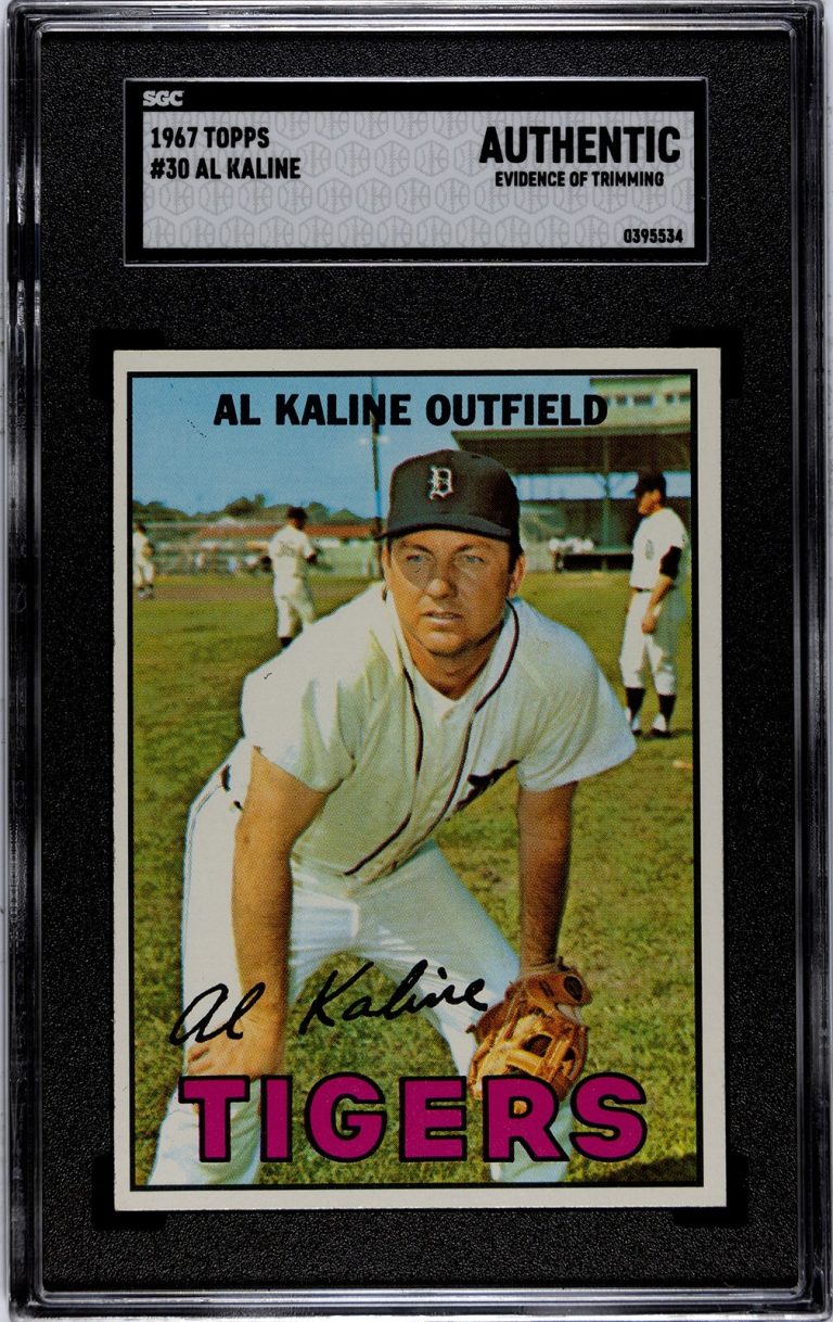 Al Kaline 1967 Topps Card #30 Tigers - SGC Slabbed Authentic (Evidence Trimming)