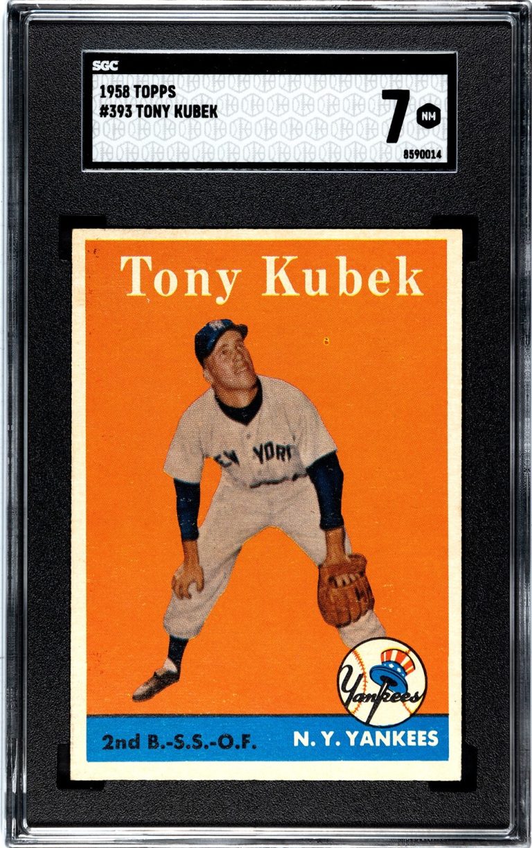 Tony Kubek 1958 Topps Baseball Card #393- SGC Graded 7 NM (New York Yankees