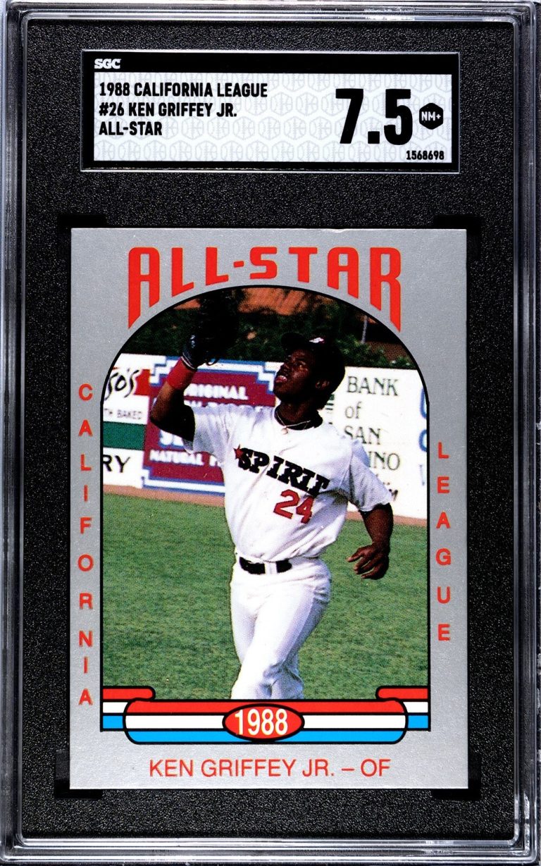 Ken Griffey, Jr. 1988 California League Pre-Rookie Card (RC) #26- SGC Graded 7.5