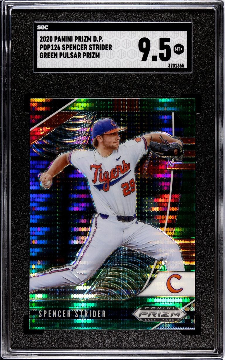 Spencer Strider 2020 Panini Prizm DP Green Pulsar RC  #PDP126 - SGC Graded 9.5