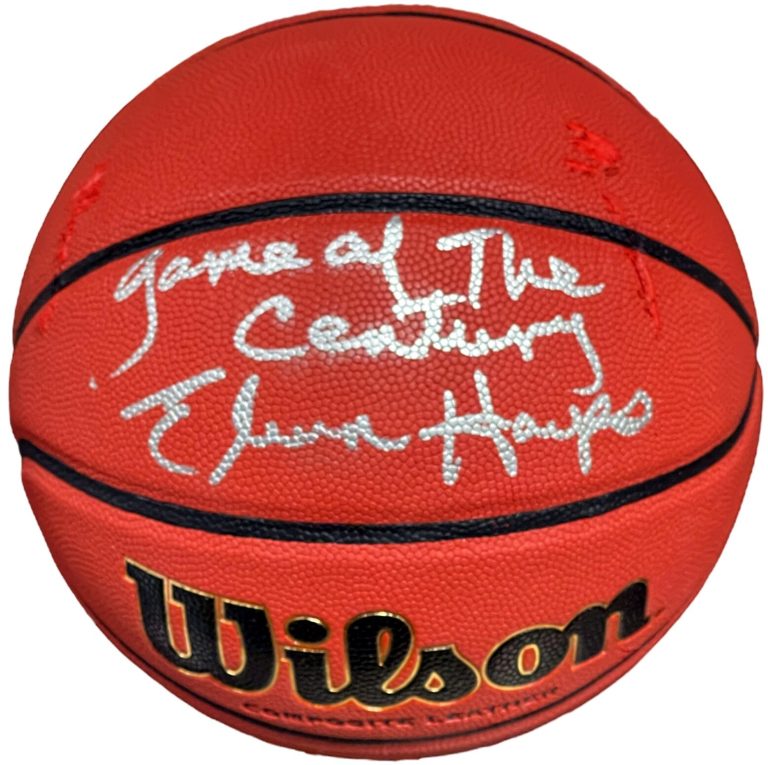 Elvin Hayes signed Wilson NCAA I/O Basketball Game of the Century imperfect- COA