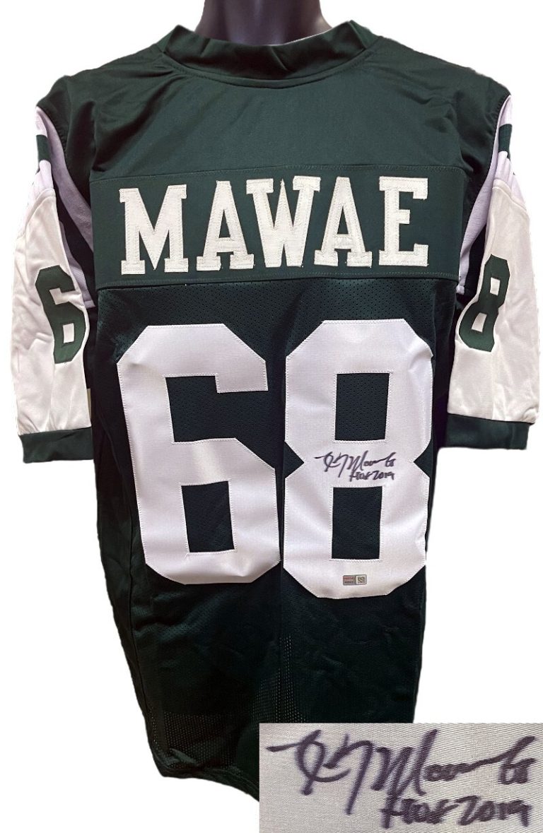 Kevin Mawae signed New York Green Custom Stitched Pro Style Jersey XL W/HOF- TSP