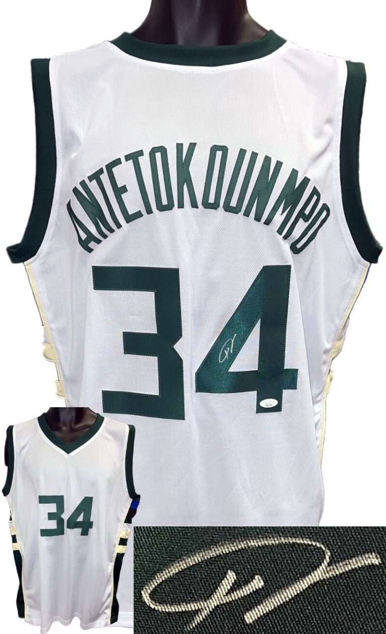 Giannis Antetokounmpo signed Milwaukee Custom Stitched Pro BKB Jersey XL - JSA