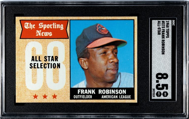 Frank Robinson 1968 Topps All-Star Baseball Card #373- SGC Graded 8.5 NM-MT+