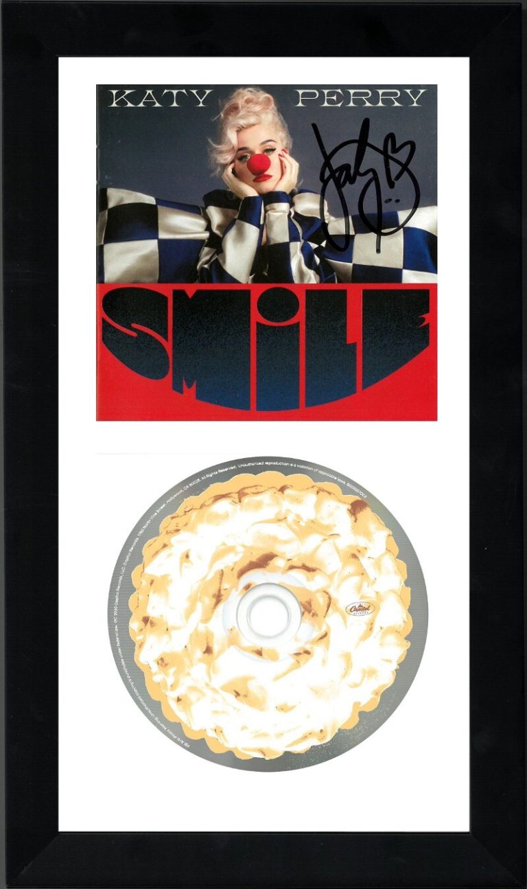 Katy Perry signed 2020 Smile Album CD Cover w/ CD Framed- COA (American Idol)