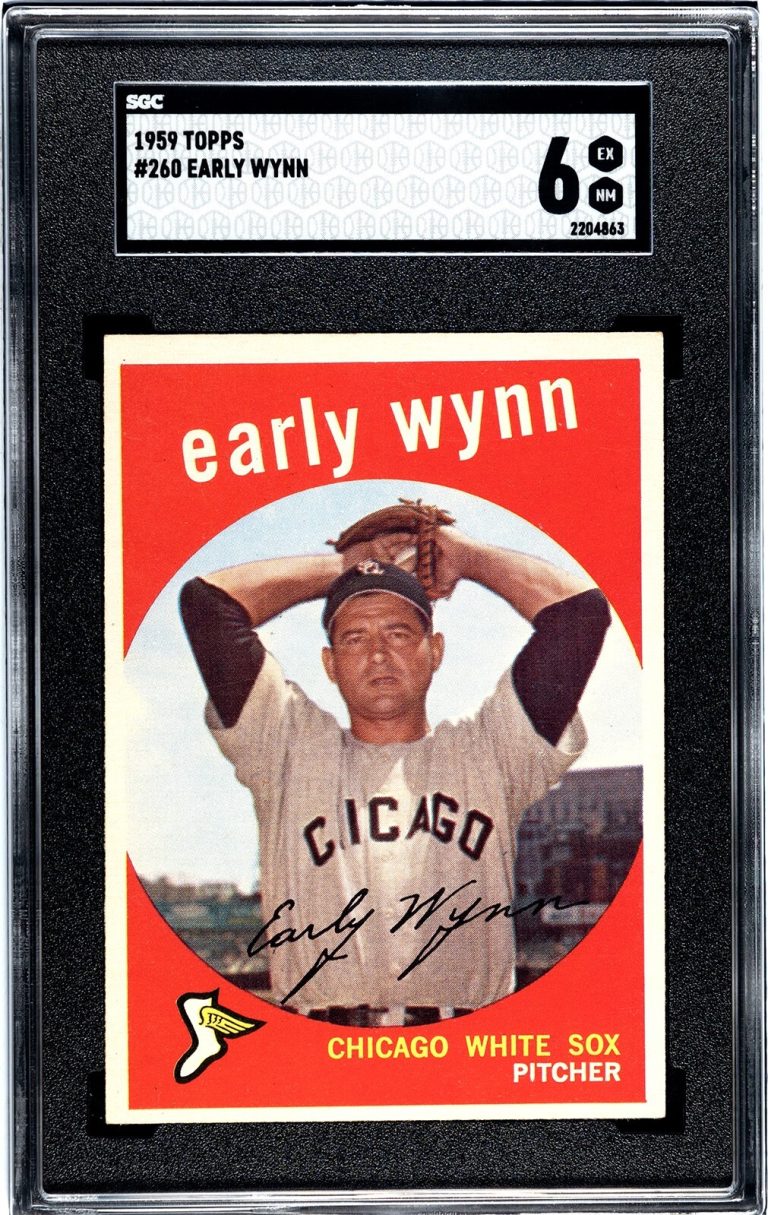 Early Wynn 1959 Topps Baseball Card #260- SGC Graded 6 EX-NM (Chicago White Sox)