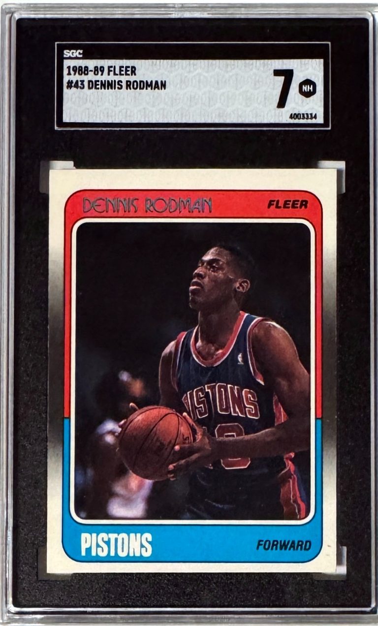 Dennis Rodman 1988-89 Fleer Rookie Card (RC) #43- SGC Graded 7 NM (Detroit Pisto