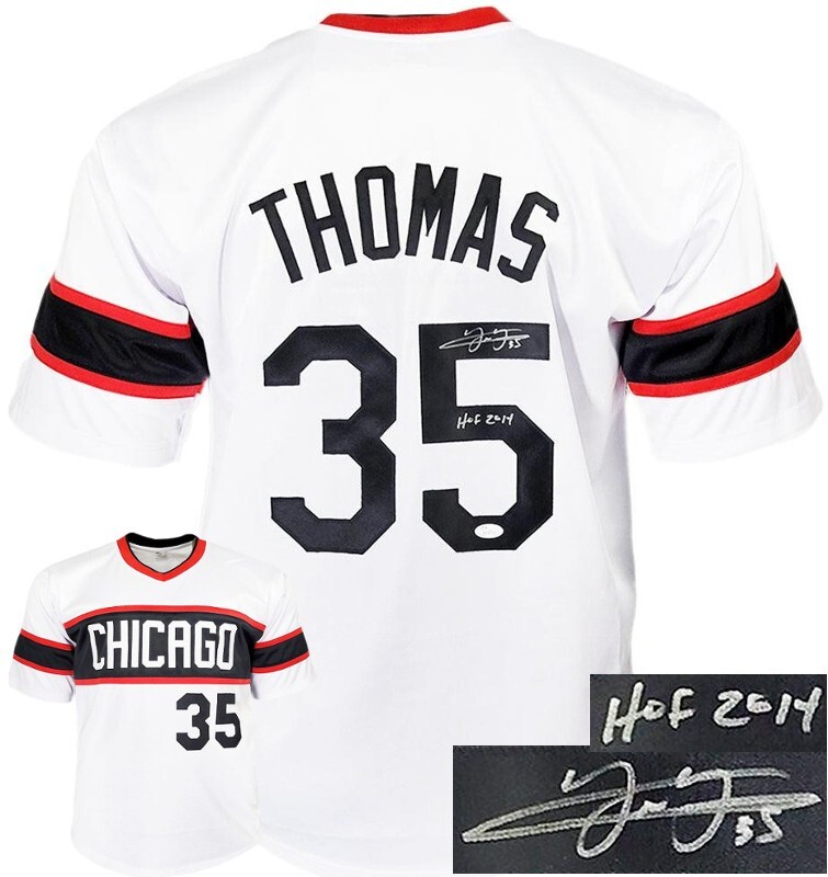 Frank Thomas signed Chicago White TB Custom Stitched Pro Jersey  w/HOF 2014- JSA