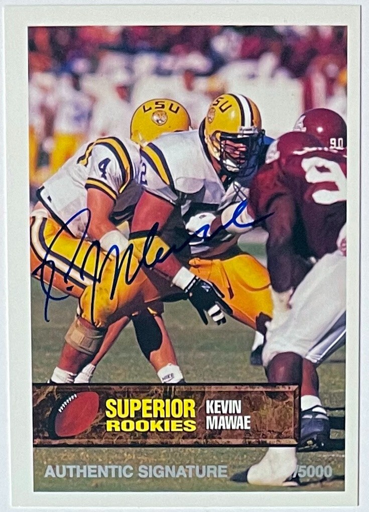 Kevin Mawae signed 1994 Superior Rookies Certified On Card Auto #26- /5000